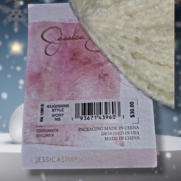 JESSICA SIMPSON NWT PEARL KNIT BEANIE. - Picture 3 of 5